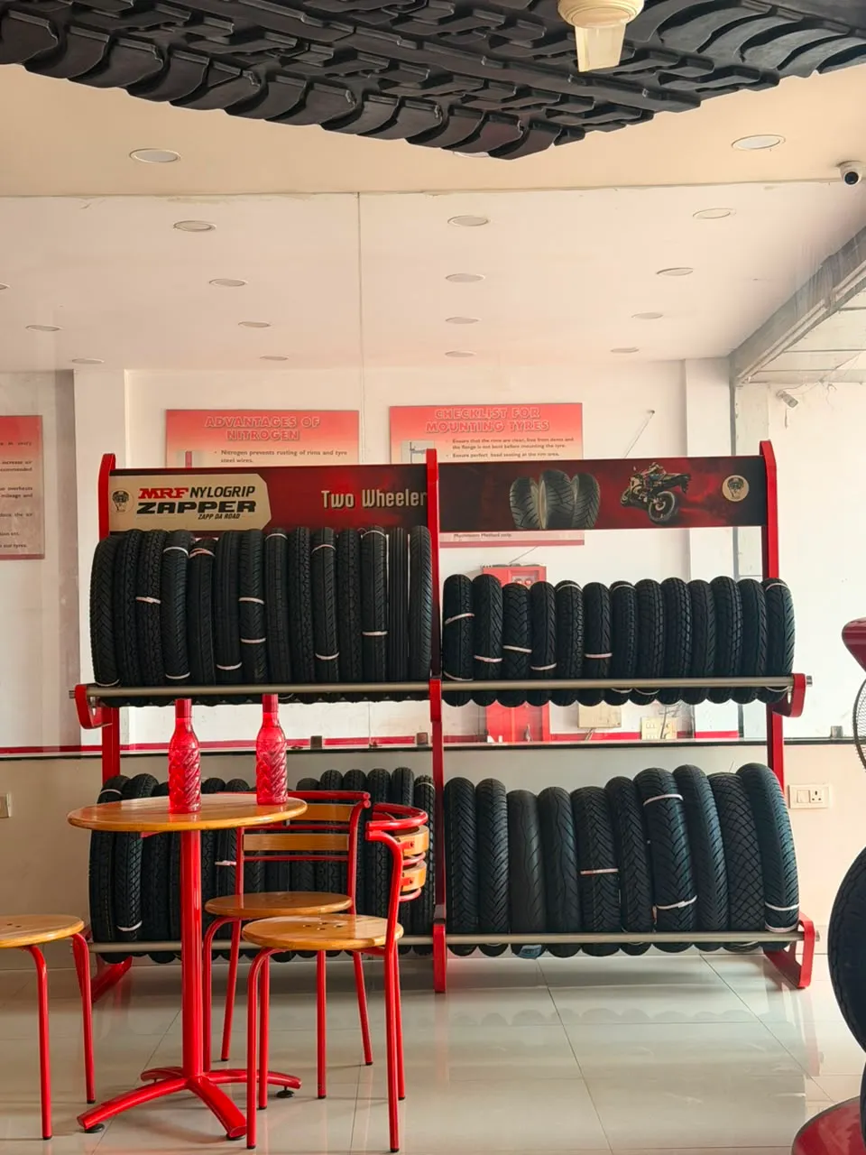Wheel alignment and fitting service at Hotwani Tyres Bhilai